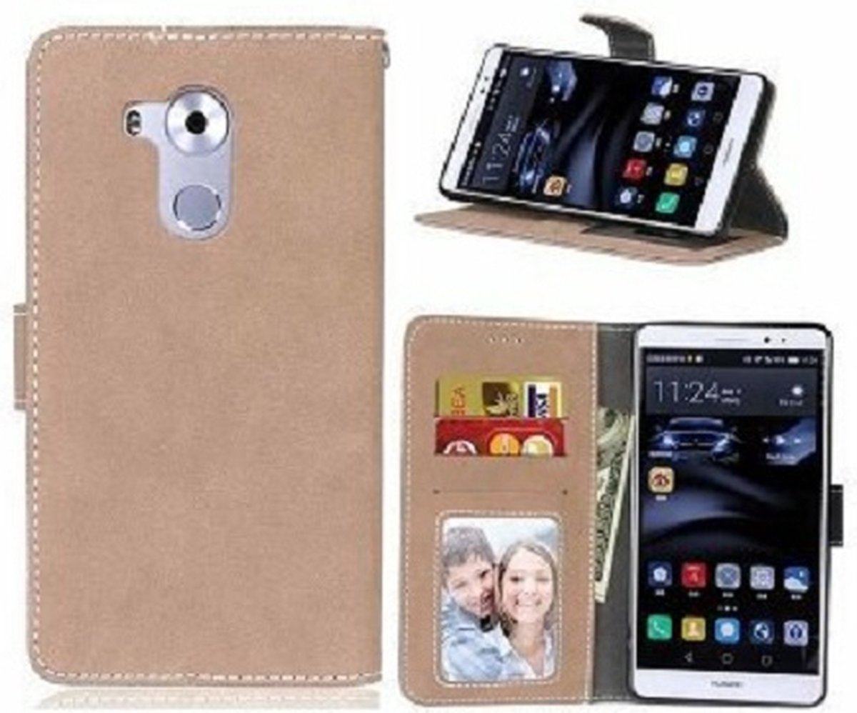 Huawei Mate 8 Hoesje Met Pasjeshouder Bookcase Goud