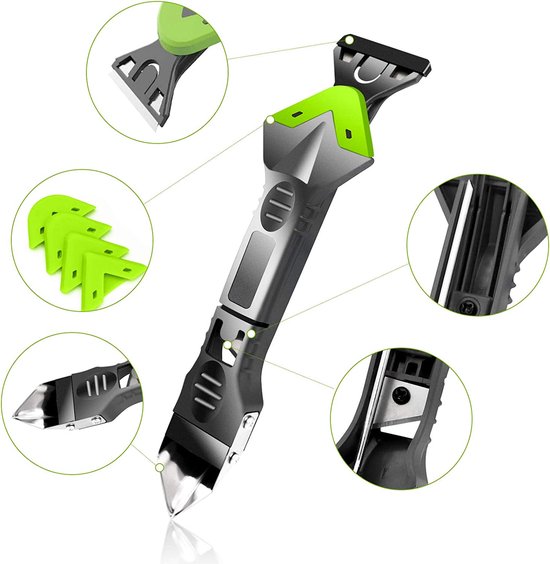JUNEU 5 en 1 Kit d'outils de calfeutrage Outil de finition Dissolvant de  mastic Tools