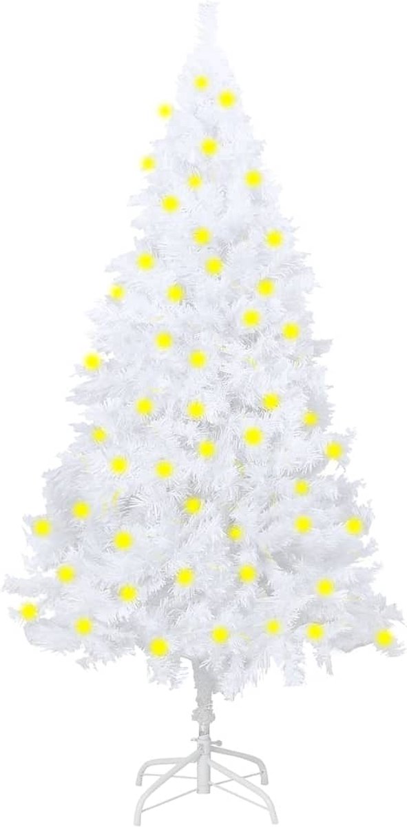 Prolenta Premium - Kunstkerstboom met LED's en dikke takken 180 cm wit
