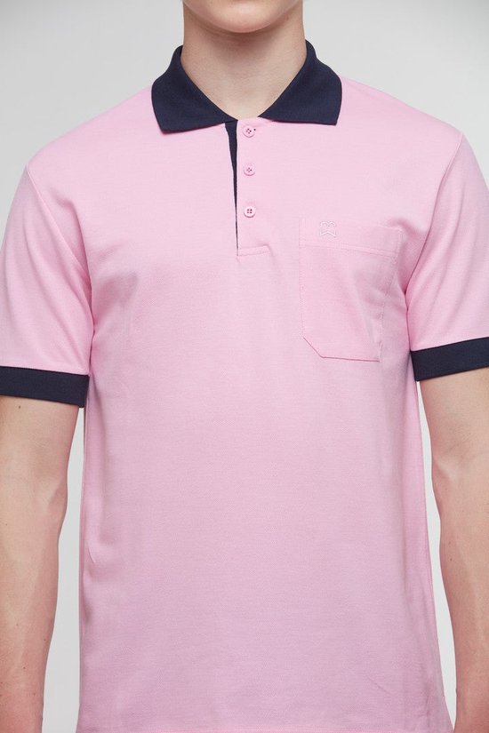 Web Blouse Comfy Heren Polo Shirt Korte Mouw Roze