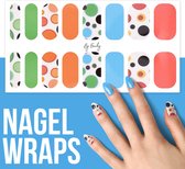 By Emily - Nagel wrap - Colorful Fruity | 16 stickers | Nail wrap | Nail art | Trendy | Design | Nagellakvrij | Eenvoudig | Nagel wrap | Nagel stickers | Folie | Zelfklevend | Sjablonen
