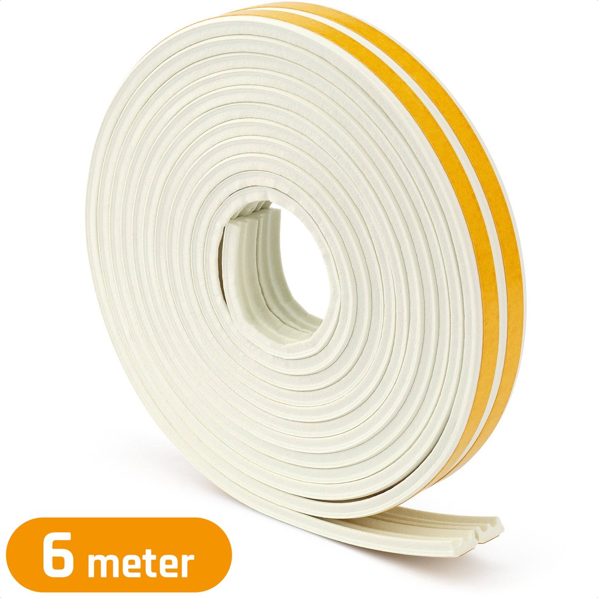 Tochtband zelfklevend – E profiel tochtstopper - 20 x 4 mm – 6 meter (2x 3 meter) – wit
