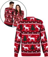 Ugly Christmas Sweater Ladies / Men - Rennes et Sapins de Sapins de Noël - Pour hommes et femmes - taille L - Unisexe