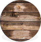 WallCircle - Cercle mural - Cercle mural - Planches - Bois - Foncé - Aluminium - Dibond - 90x90 cm - Intérieur et Extérieur