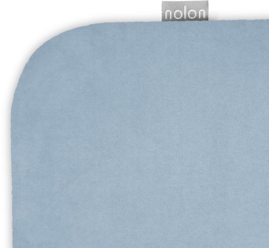 Nolon Jul Stoelkussen Lichtblauw - Velvet - Vierkant - Voor Binnen - Zitkussen Eetkamer - 34 x 34 cm - Nolon