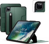 Zugu case - iPad Pro 12.9 Gen 5 & 6 (2021/2022) - oersterke luxe flip-over case - volledige 360˚ bescherming – met multifunctionele standaard functie – geschikt voor Apple Pencil - Pine