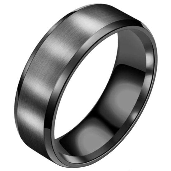 Heren ring Titanium Zwart 6mm-22mm