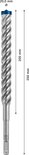 Bosch EXPERT SDS plus-7X hamerboor, 20 mm diameter, 200 mm werklengte, 250 mm totale lengte.