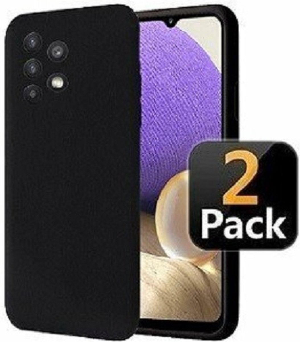 Samsung A32 5G Hoesje Siliconen TPU Zwart 2x