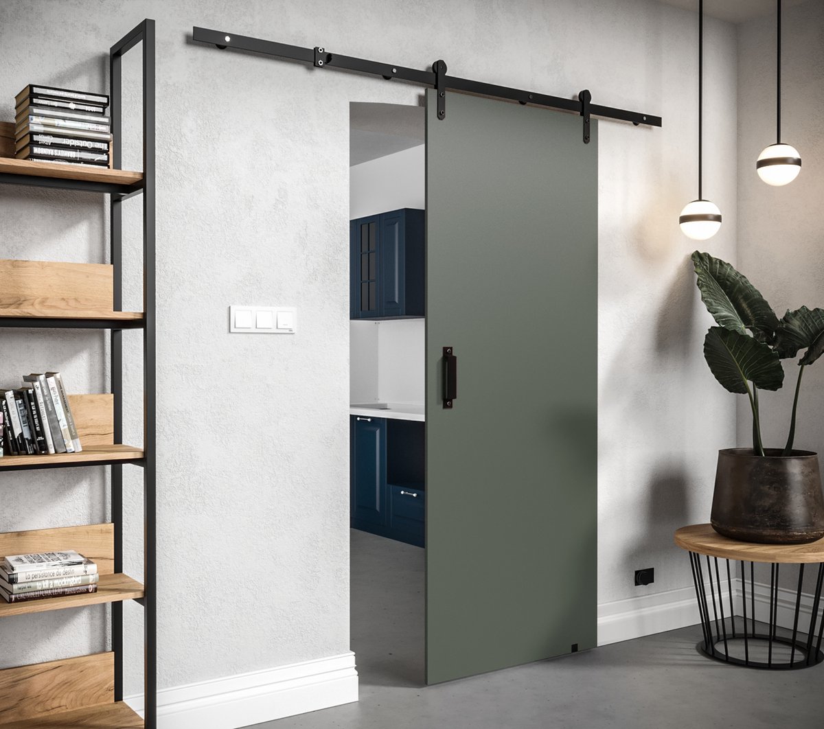 InspireMe - Schuifdeursysteem met rail - 90x204cm - PARKER I 90 - Groente