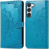 iMoshion Hoesje Met Pasjeshouder Geschikt voor Samsung Galaxy S23 Plus - iMoshion Mandala Bookcase - Turquoise