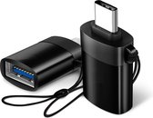 2x USB Type C naar USB Adapter - USB C naar USB 3.0 - 2.4A Snelladen - 480 Mbps Data Overdracht