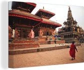 Canvas Schilderij Durbar plein Kathmandu - 60x40 cm - Wanddecoratie