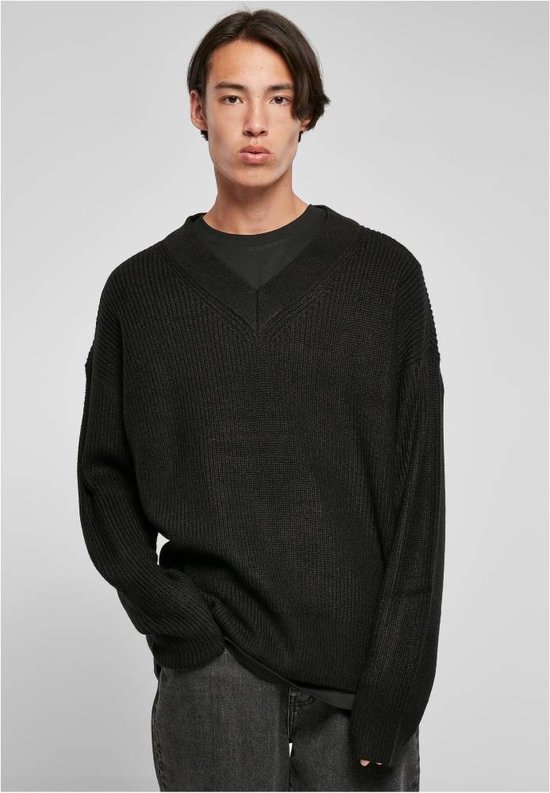 Urban Classics - V-Neck Sweater/trui - 4XL - Zwart