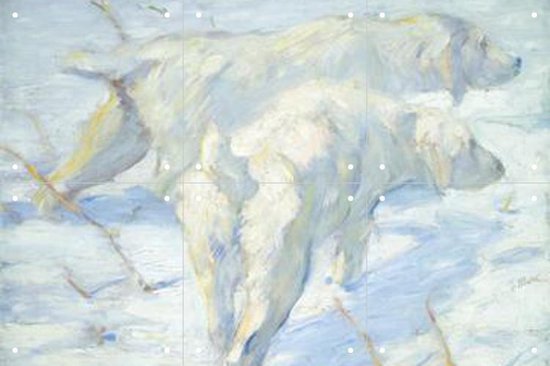 IXXI Siberian Dogs in the Snow 1909 - Wanddecoratie - Abstract - 60 x 40 cm