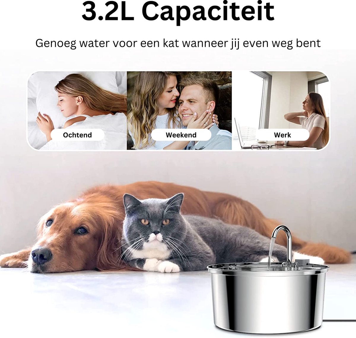 LJE Supplies Drinkfontein Kat - Kattenfontein 3.2L thumbnail 4