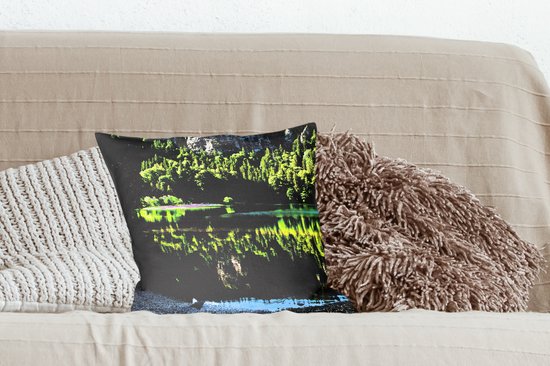 Sierkussen décoratif Forêt-Noire pour l'intérieur - Vue depuis la côte du Feldsee dans la Forêt-Noire allemande - 40x40 cm - Coussin intérieur carré en coton