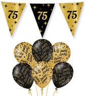 Paperdreams - Verjaardag 75 jaar feest pakket zwart/goud party-time