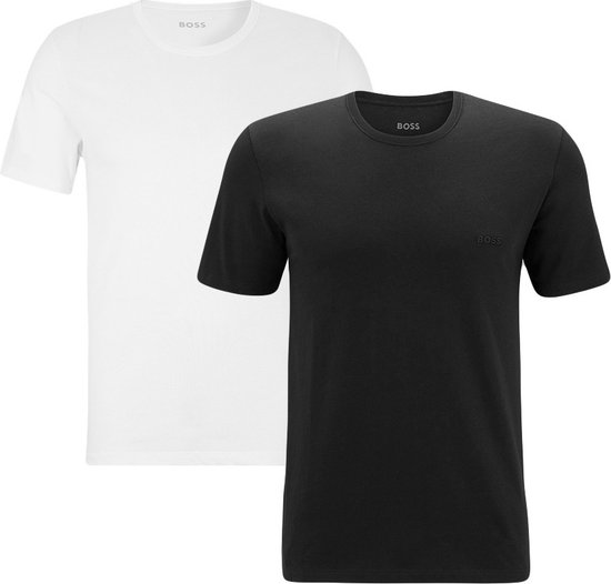 Hugo Boss BOSS 2P chemises à col rond grande taille confort noir et blanc - 4XL