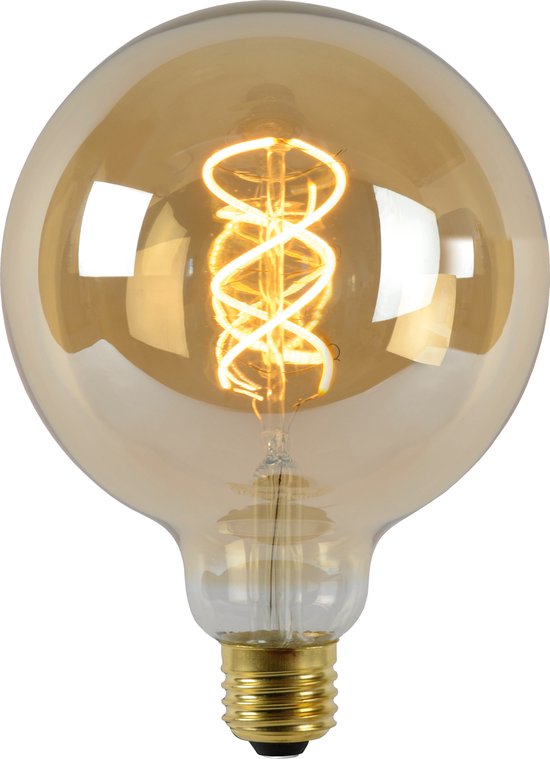 Lucide G125 - Filament lamp - Ø 12,5 cm - LED Dimb. - E27 - 1x4,9W 2200K - Amber