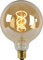 Ampoule LED Lucide - Lampe à incandescence - Ø 12,5 cm - LED Dim. - E27 - 1x5W 2200K - Ambre