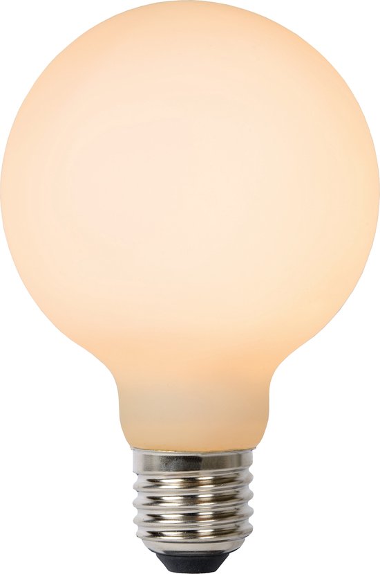 Lucide STEP DIM BULB Lampe à filament - Ø 8 cm - LED Dim. - E27 - 1x8W 2700K - 3 StepDim - Opale