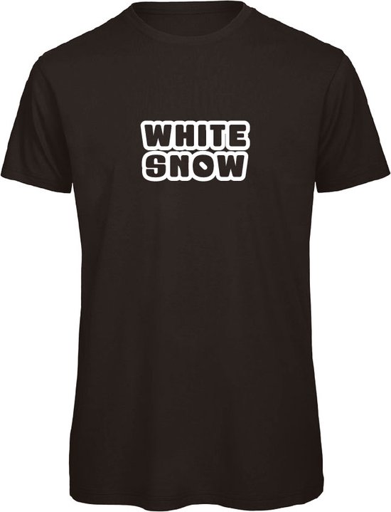 White snow wintersport t-shirt zwart XL - soBAD. | Foute apres ski outfit | kleding | verkleedkleren | wintersport t-shirt | wintersport dames en heren