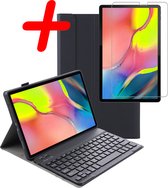 Hoesje Geschikt voor Samsung Galaxy Tab A 10.1 2019 Toetsenbord Hoes Book Case Met Screenprotector - Hoes Geschikt voor Samsung Tab A 10.1 (2019) Toetsenbord Hoesje Keyboard Cover - Zwart