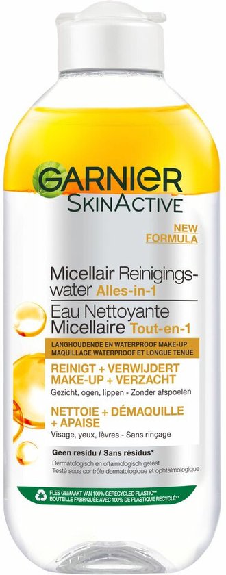 Componist Parelachtig Achterhouden Garnier Face SkinActive Micellair Reinigingswater Waterproof Make-up - 6 x  400ml –... | bol.com