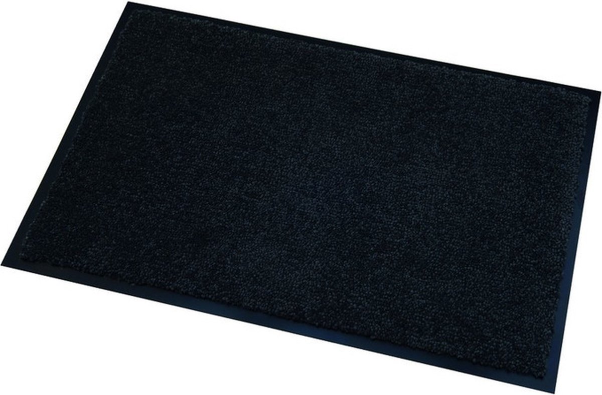 Wicotex Deurmat/droogloopmat Memphis - 2x stuks - zwart - 40 x 60 cm - Schoonloopmat - Inloopmat