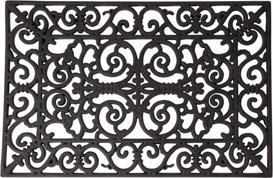 Esschert Design Deurmat - klassiek patroon - 70 x 40 cm - rubber - schoonloopmat
