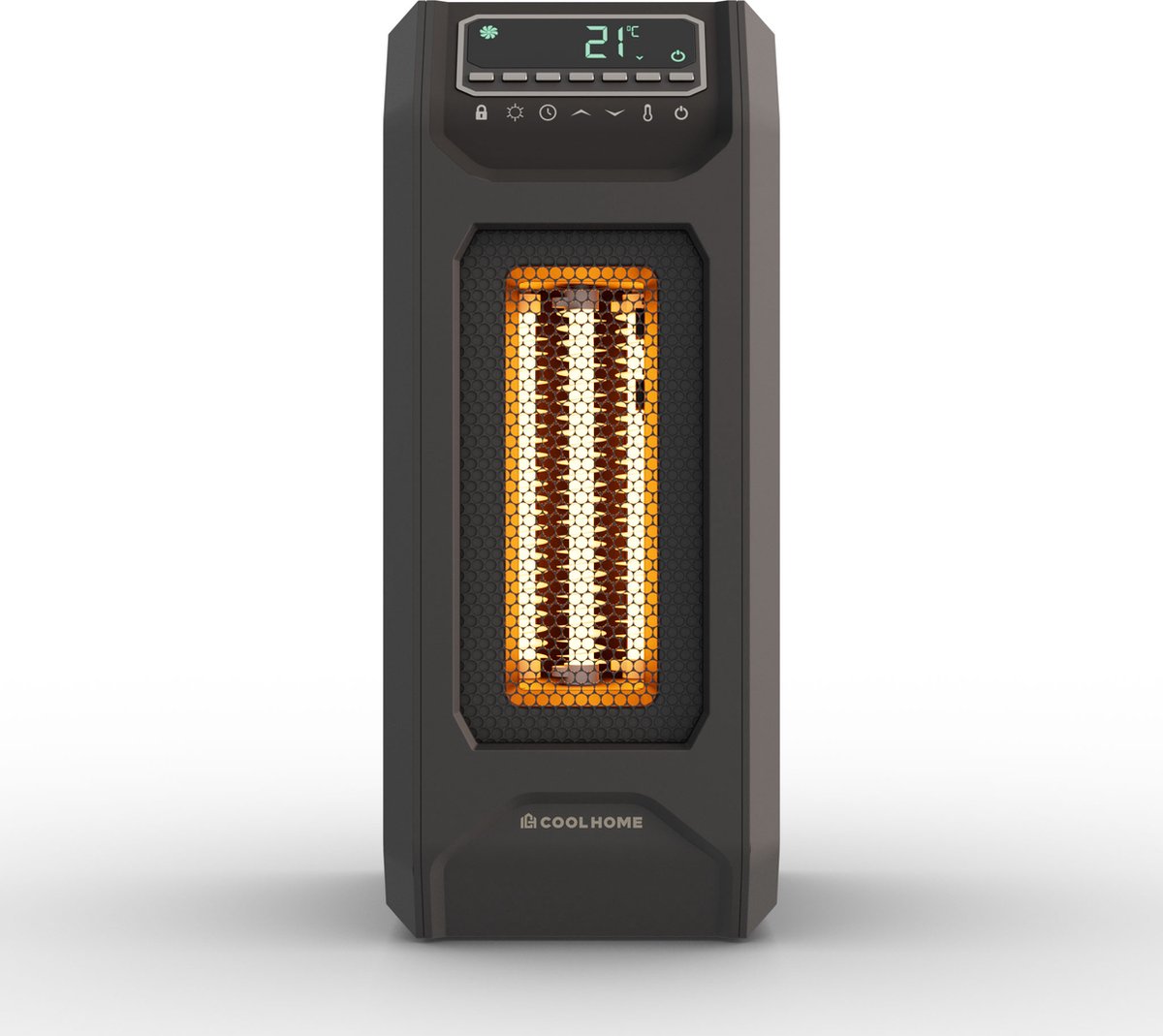 CoolHome IH22 Infrarood Kachel - Elektrische kachel met afstandsbediening - 1500W - tot 20m2 -Zwart - CoolHome