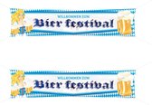Oktoberfest - 2x méga drapeaux Oktoberfest / festival de la bière avec dame blonde 40 x 180 cm - Articles de fête décoration de panneaux de bienvenue
