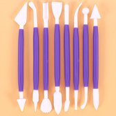 Spatules de modélisation à modeler 8 pièces - Violet - Spatule Couteau à palette pour Modélisation, artisanat, Argile, peinture à l'huile, Peinture, gâteaux et pâtisseries