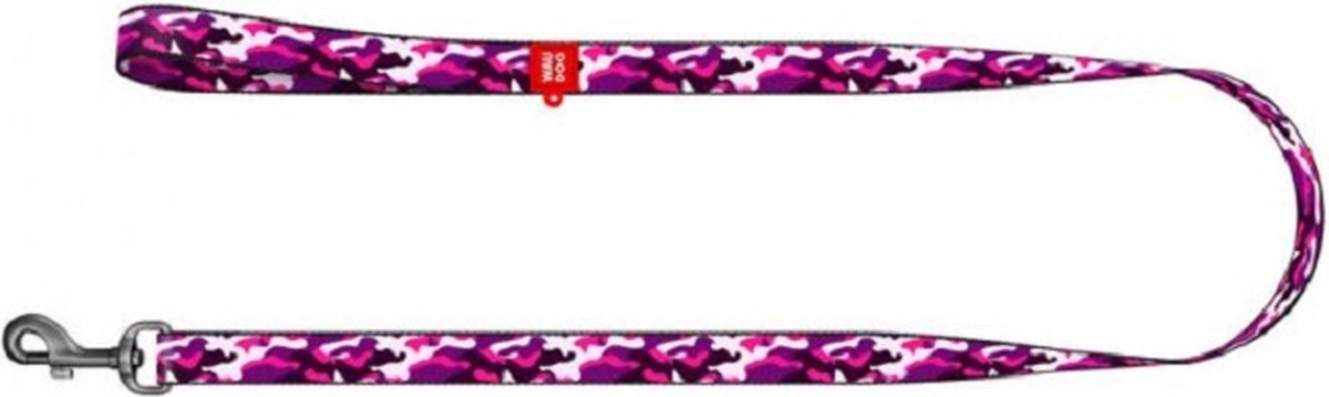 WAUDOG Pink Camo Hondenlijn / Hondenriem - Nylon - Roze Camouflage - Breedte: 2,5 cm - Lengte: 122 cm - Geschikt voor grote honden