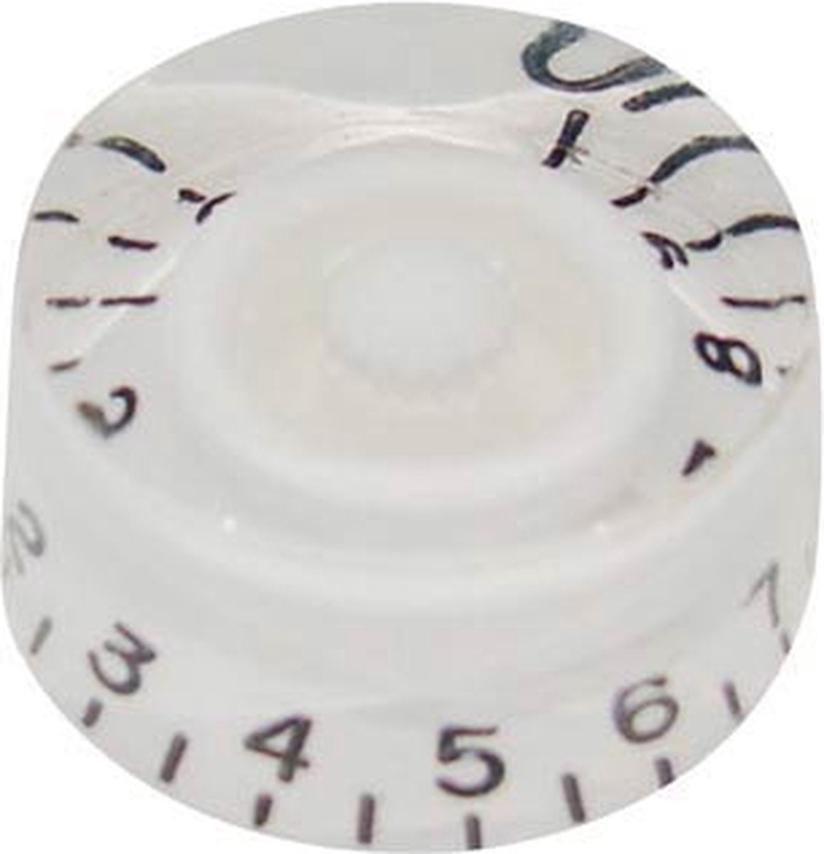 speed knob (hatbox), for inch type pot shaft, transparent white
