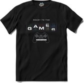 Ready to the games gaming controller - T-Shirt - Unisex - Zwart - Maat S