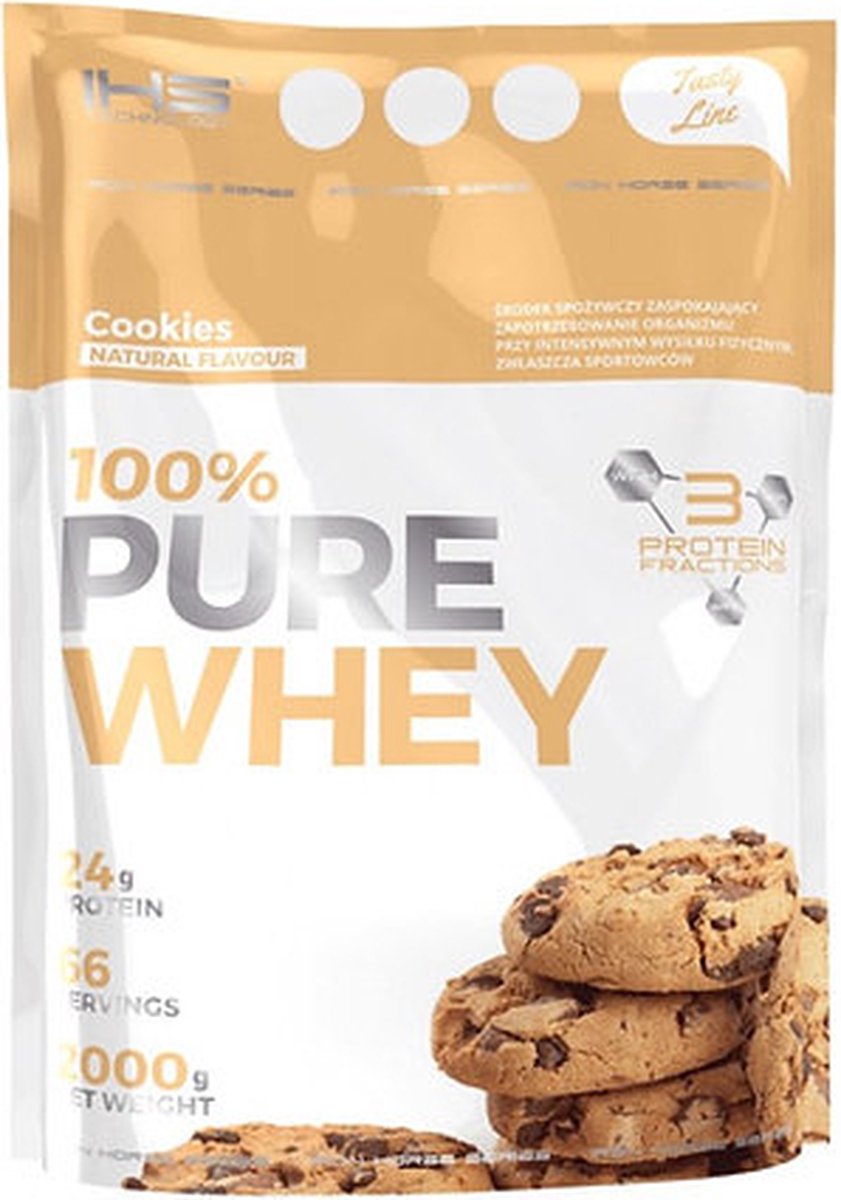 IHS Technology - 100% Pure Whey Protein Blend: isolaat, hydrolysaat, concentraat -80g proteine - 0,5g suiker - 2000g - Cookies -66 porties - NEW!!!