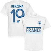 Frankrijk Benzema 19 Team T-Shirt - Kinderen - Wit - 140