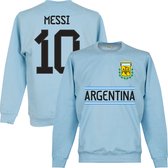 Argentinië Messi 10 Team Sweater - Lichtblauw - M