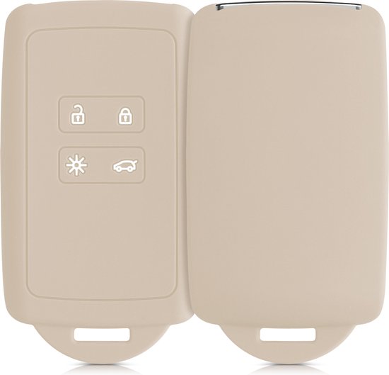 kwmobile autosleutelhoes compatibel met Renault 4-knops Smartkey autosleutel (alleen Keyless Go) - Siliconenhoes in vintage groen - Sleutelcover