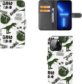 Telefoonhoesje met Pasjes geschikt voor iPhone 13 Pro Dinosaurus