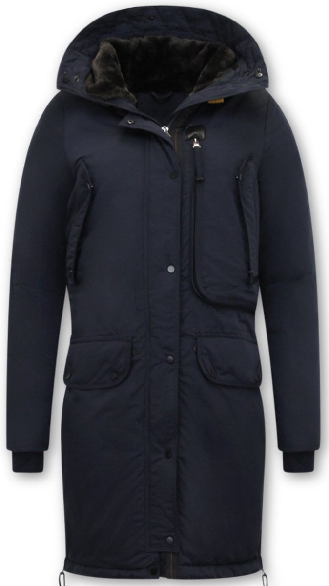 Winterjas Dames - Dames Jas - Winterjas Dames Gewatteerd - Dames Winterjas Parka - 8836 - Blauwe Jas