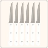 Couteaux à steak OTIX - Set de 6 pièces - Wit - Passe au lave-vaisselle - 21x2x1,5 cm - Ensemble de couteaux à steak - Acier inoxydable