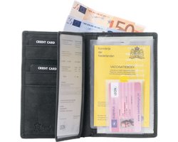 LeonDesign Autopapieren Mapje Leer Zwart – Kentekenbewijs Map A5 – Leren Portefeuille voor Autodocumenten, Rijbewijs & Pasjes