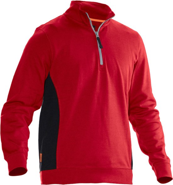 Jobman 5401 Halfzip Sweatshirt 65540120 - Rood/Zwart - XL