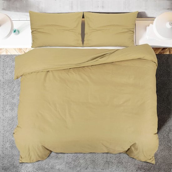 vidaXL - Dekbedovertrekset - lichtgewicht - 135x200 - cm - microvezel - taupe