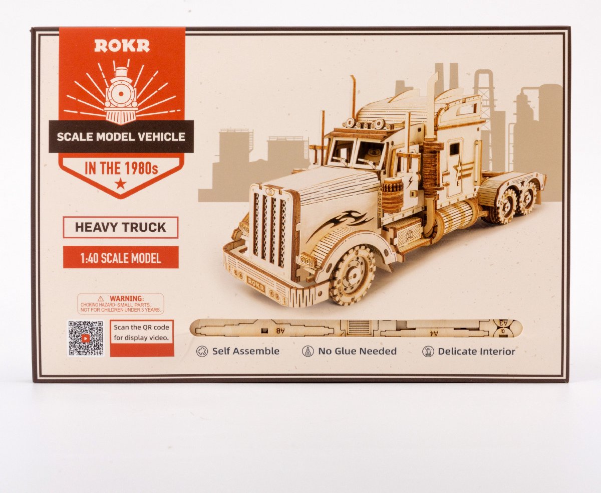 Robotime Modelbouwpakket Heavy Truck 22,4 Cm Hout 286-delig — afbeelding 11
