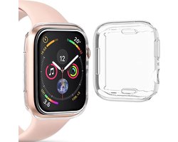 Geschikt voor Apple Watch SE 44mm 2022 Screenprotector + Hoesje - Volledige Bescherming - Beschermglas Geschikt voor Apple Watch SE 44mm Screen Protector Glas