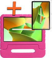 Hoes Geschikt voor Lenovo Tab M10 Plus 3rd Gen Hoes Bumper Kindvriendelijk Kids Case Kinderhoes Met Screenprotector - Hoesje Geschikt voor Lenovo Tab M10 Plus (3e Gen) Hoesje Shockproof Cover Hoes - Roze